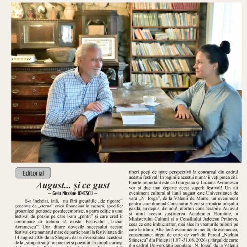 Revista ,,Atitudini vechi și noi”/iulie-septembrie 2026